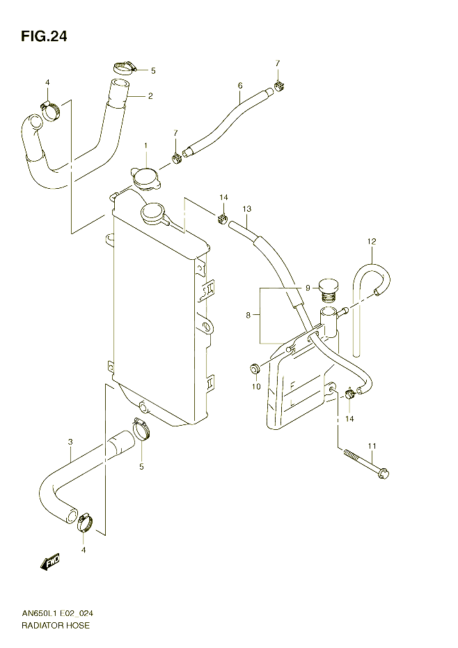 DURITE DE RADIATEUR POUR SUZUKI BURGMAN 650 2011 POUR BURGMAN 650 AN650AL1